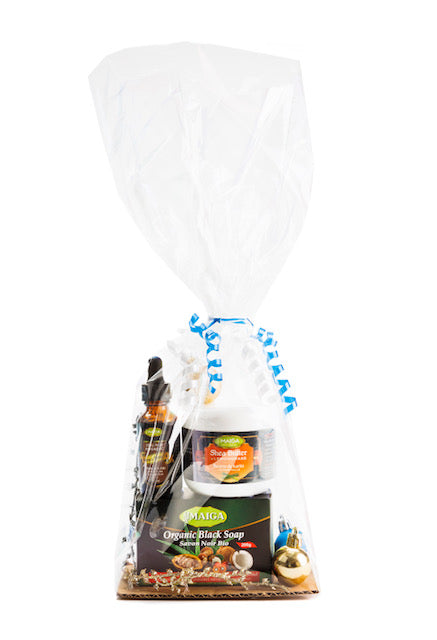 Special Gift Basket 04 - Neem & Shea Oil (30ml), Shea Butter Lemon Grass (4oz), African Black Soap (200g)