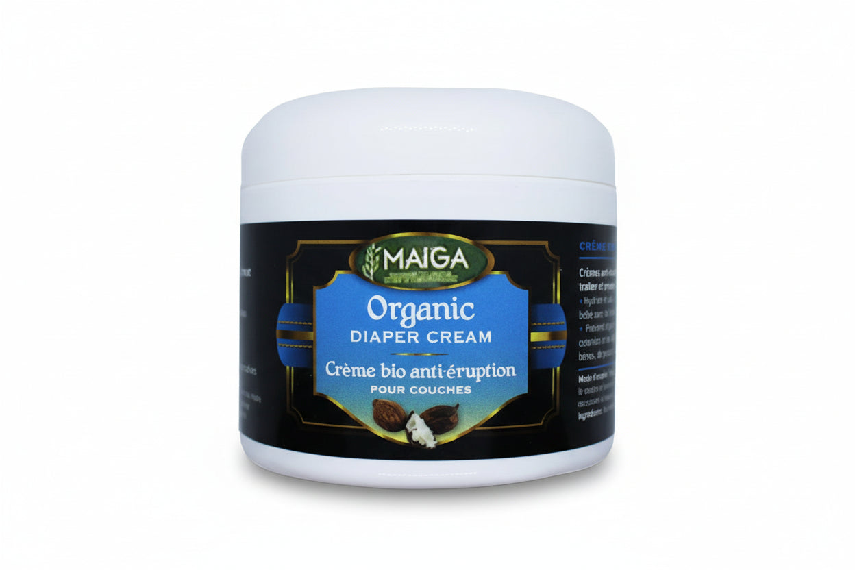 Jar of Maiga Organic Diaper Cream on a white background